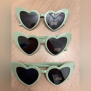 Green Heart-Shaped Sunglasses - perfect for bridesmaids and bachelorettes